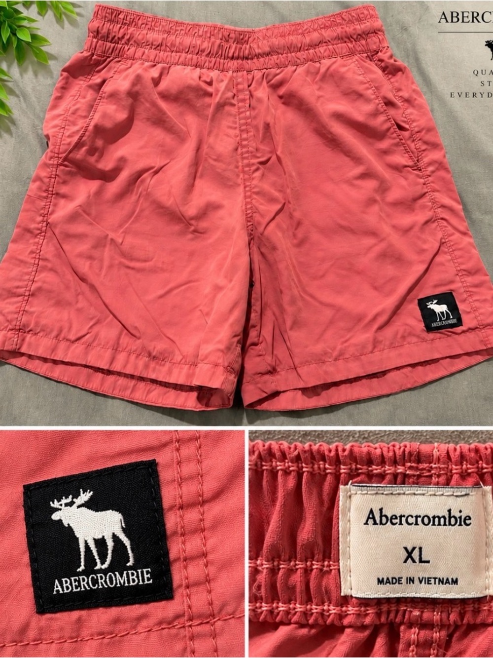 abercrombie two toned kids Coral Pink Elastic-Waist Bermuda Shorts